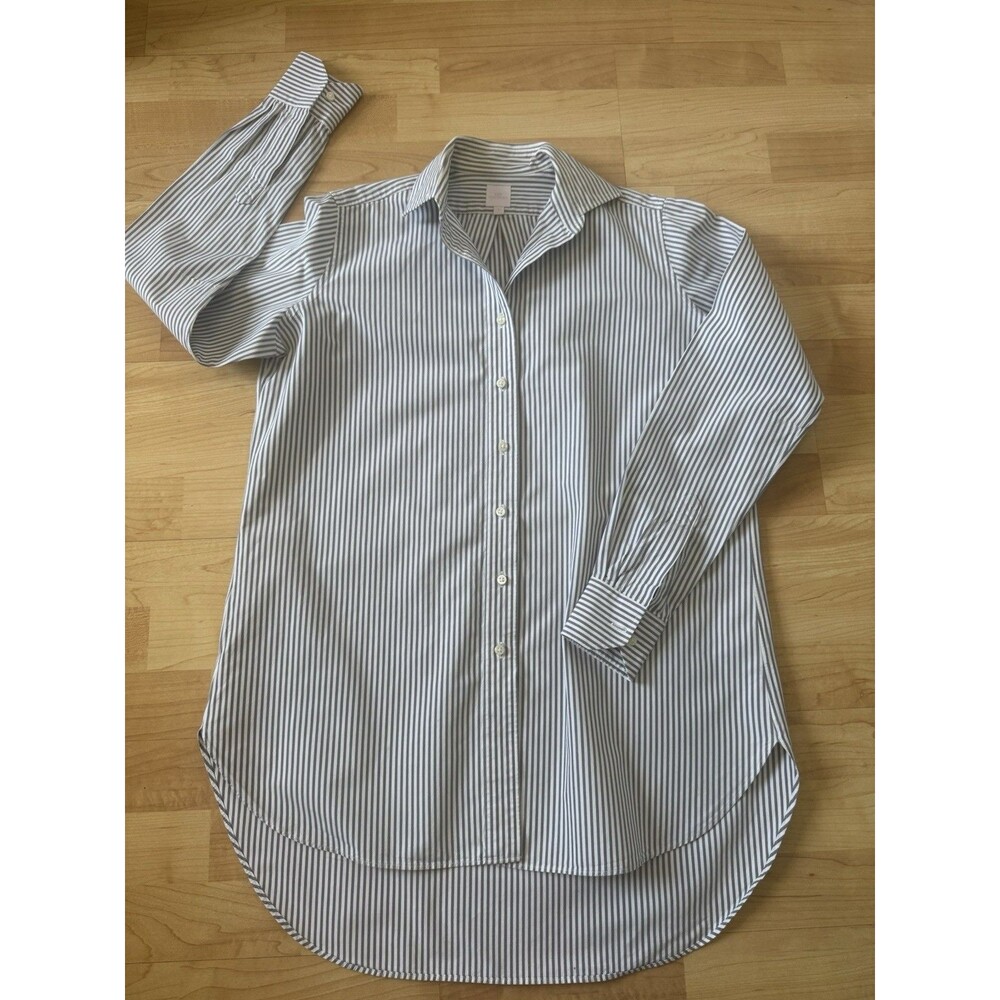 Ann Mushburn Women's Shirt Striped 100% Cotton Size Large